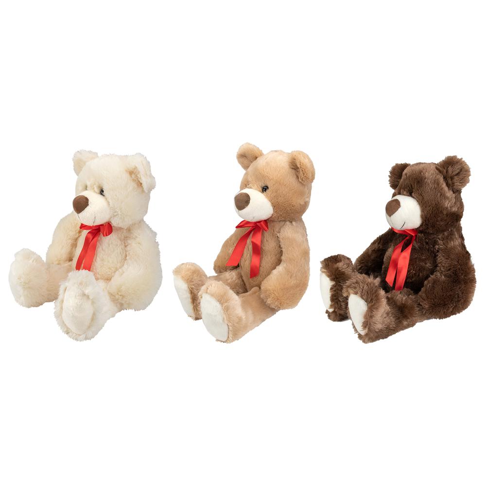Set of 3 Brown and Cream Plush Children's Teddy Bear Stuffed Animal Toys 20". Picture 3