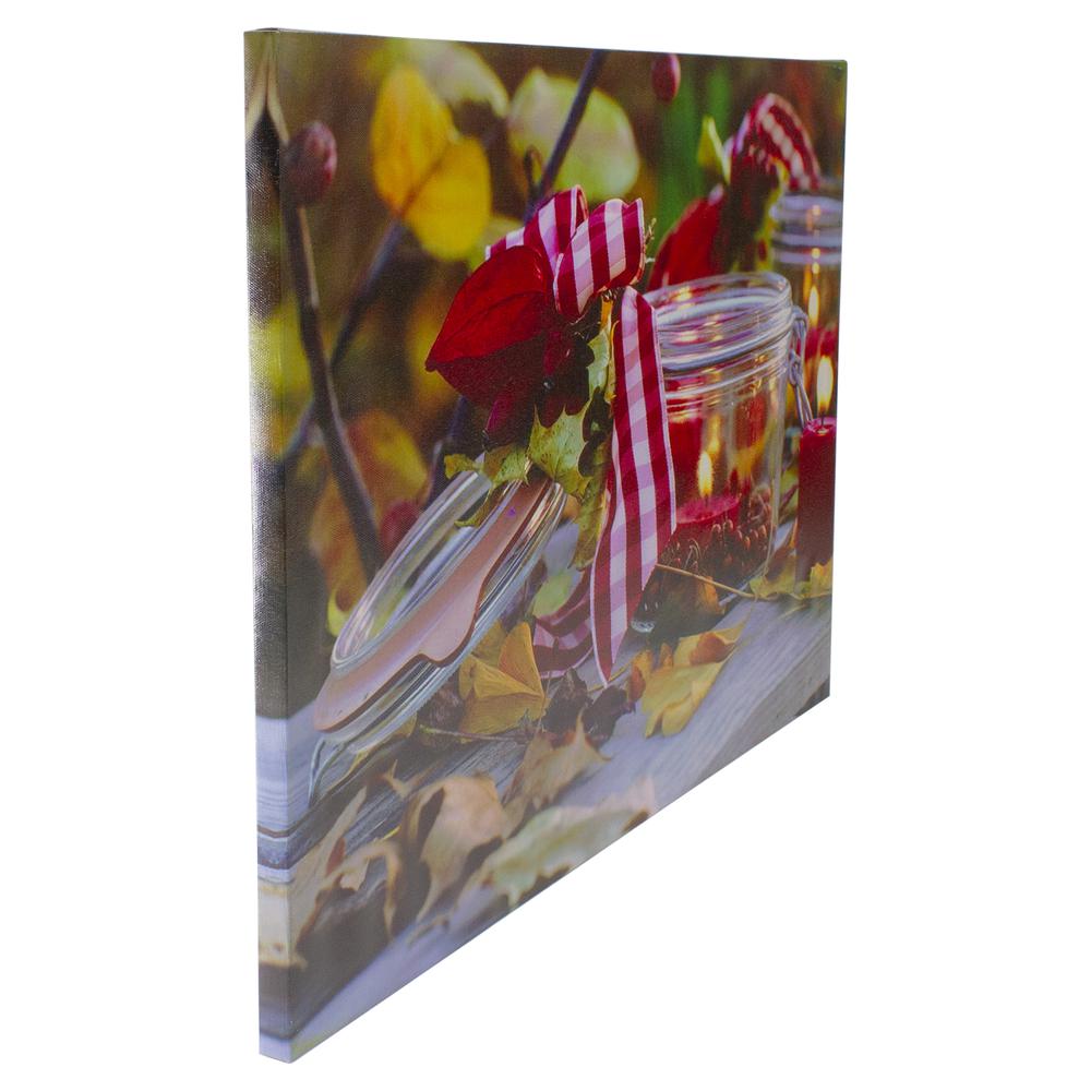 LED Lighted Fall Candle with Berries Canvas Wall Art 23.5" x 15.75". Picture 3