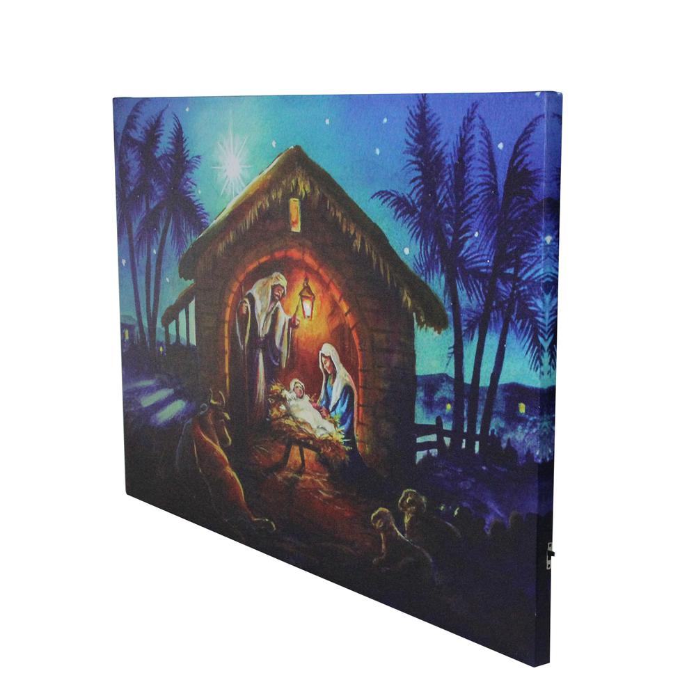 LED Fiber Optic Lighted Nativity Scene Christmas Wall Art 15.75" x 23.5". Picture 2