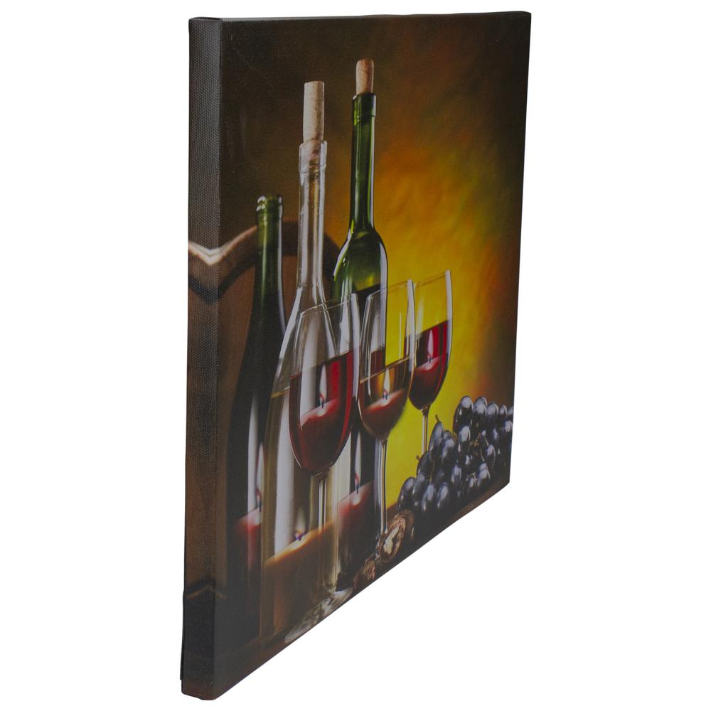 LED Lighted Flickering Wine  Grapes and Candles Canvas Wall Art 15.75". Picture 4