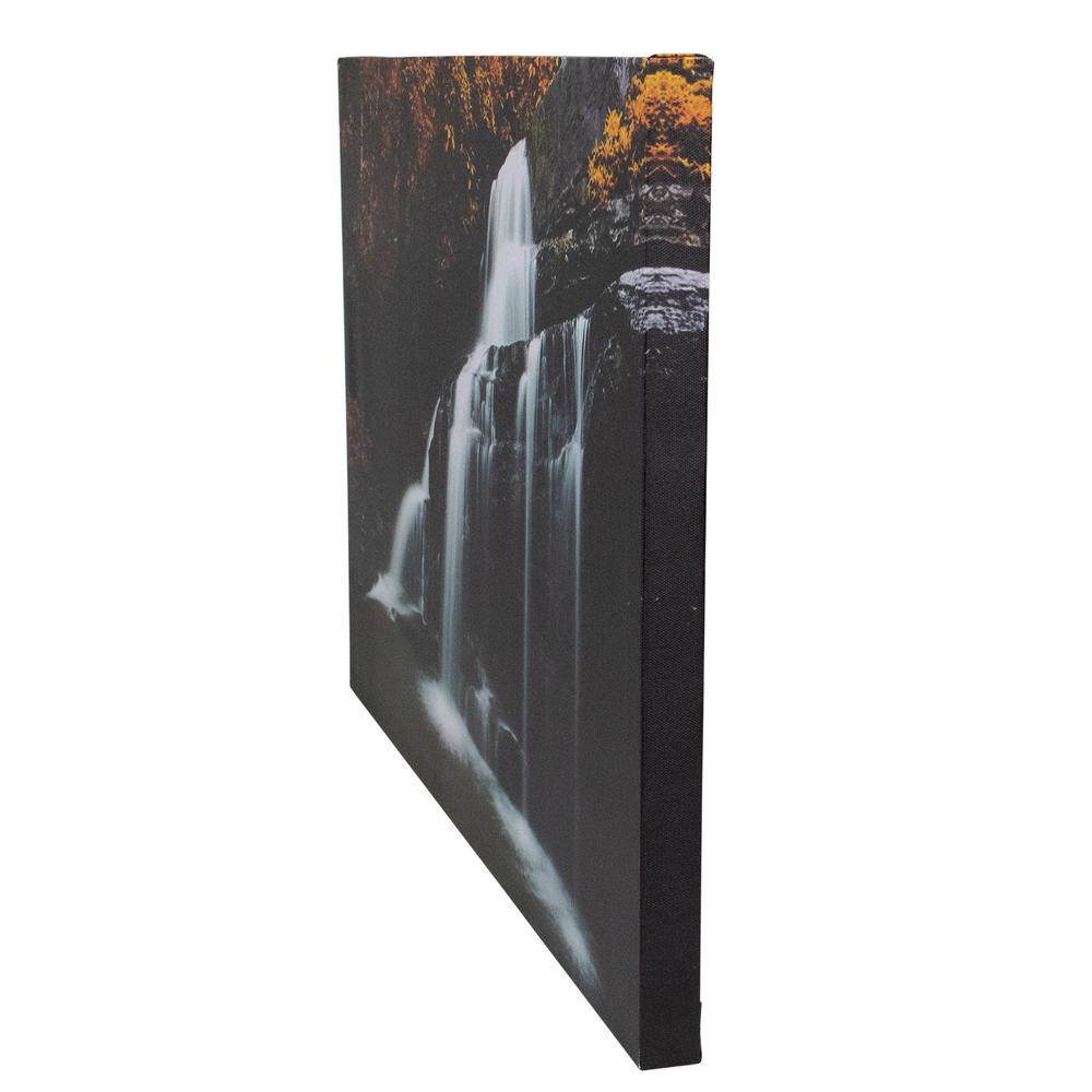 23.5" Natures Woods Autumn Waterfall Scene Canvas Wall Art. Picture 2