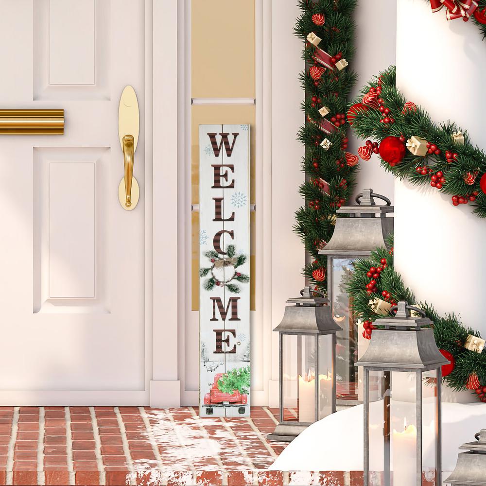 31.75" LED Lighted Welcome Sign with Truck Christmas Sign. Picture 2