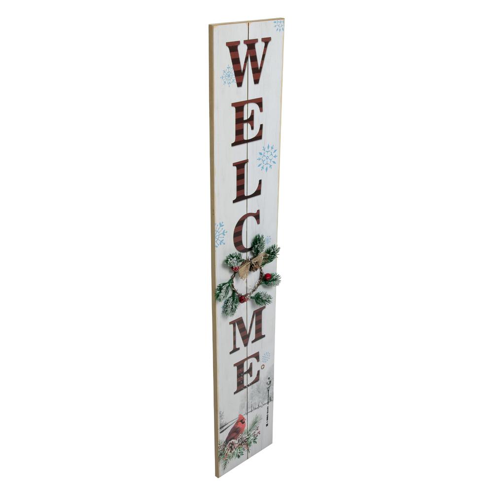31.75" LED Lighted Welcome Sign with Cardinal Christmas Sign. Picture 3