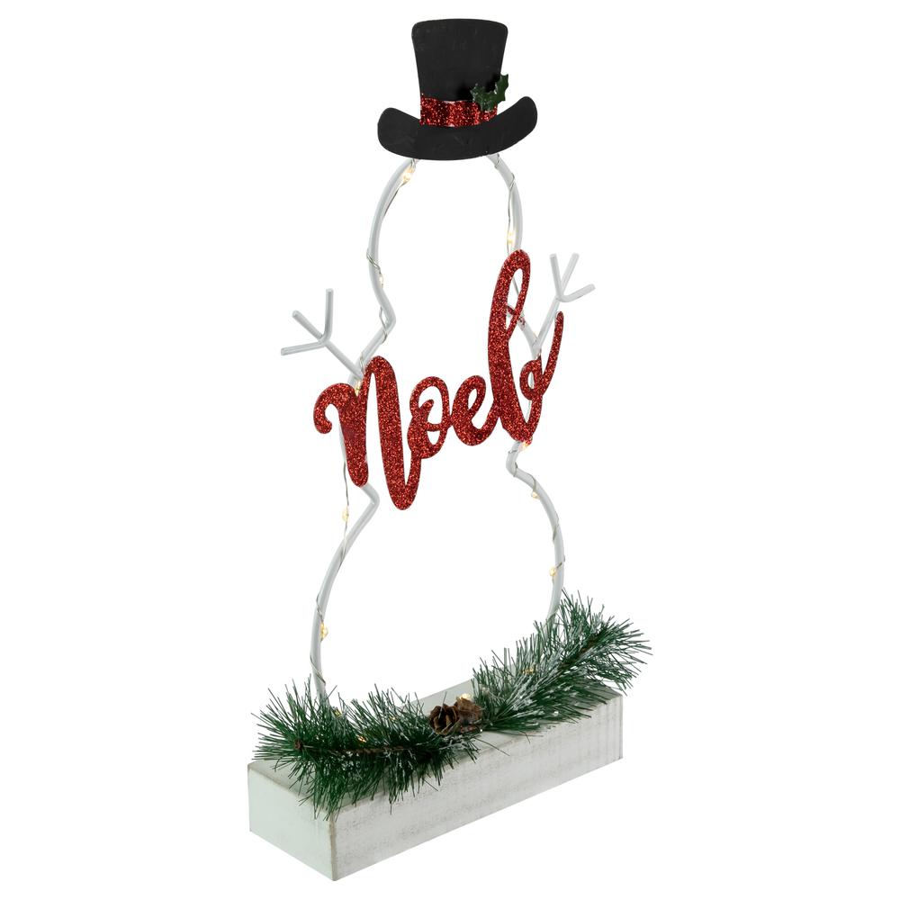 12.75" LED Lighted Snowman Silhouette Christmas Noel Sign. Picture 3