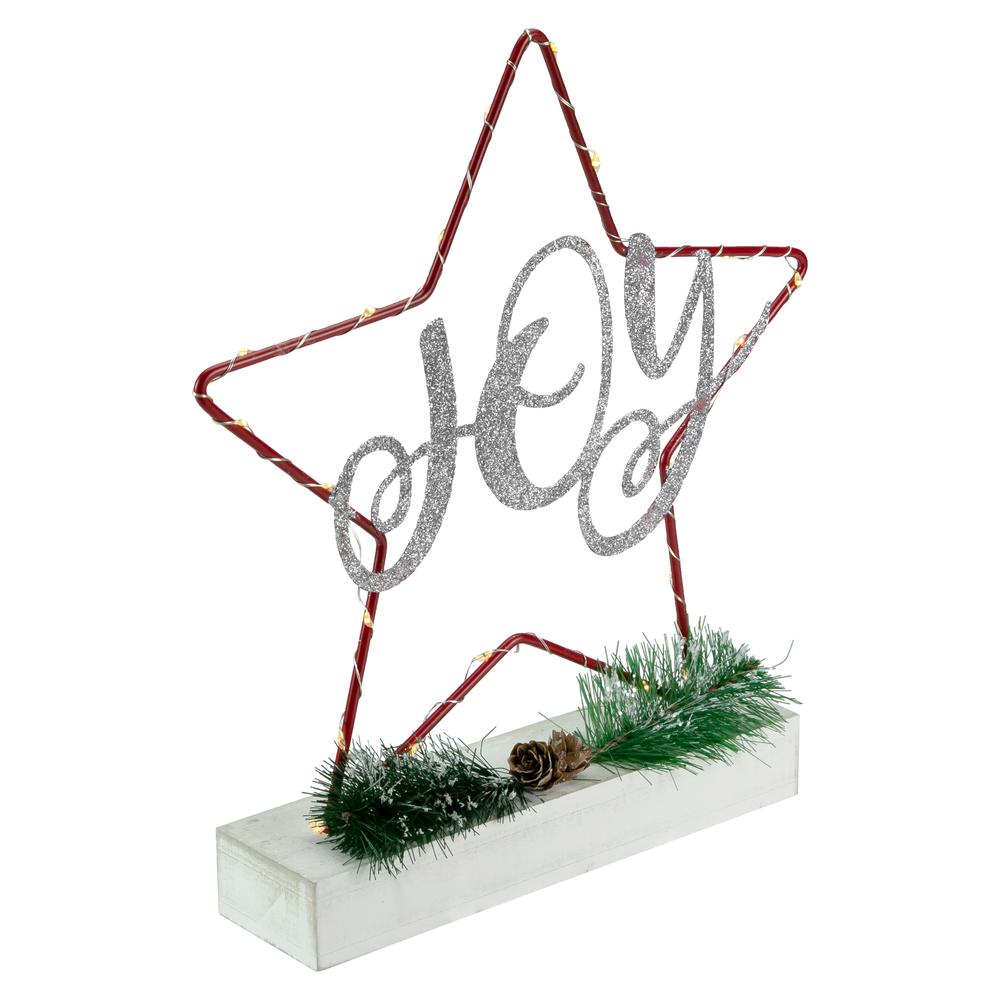 11" LED Lighted Star Silhouette Christmas Joy Sign. Picture 3