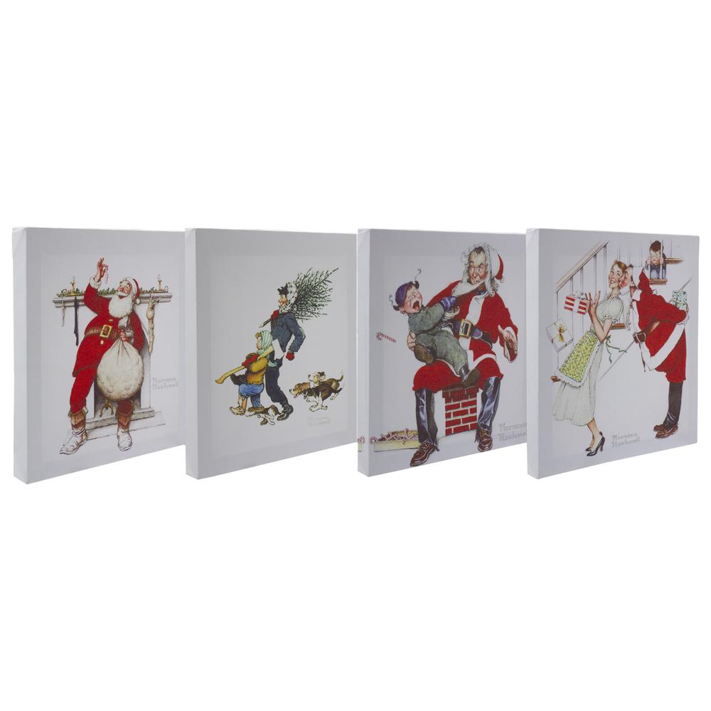 Set of 4 Classic Norman Rockwell Christmas Scene Canvas Prints. Picture 4