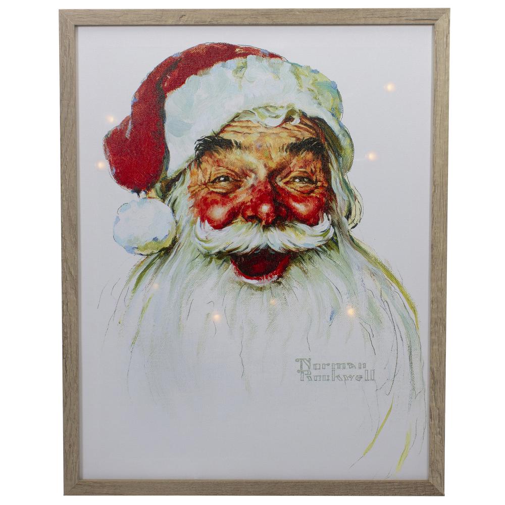 19" LED Lighted Norman Rockwell 'Santa Claus' Christmas Wall Art. Picture 1