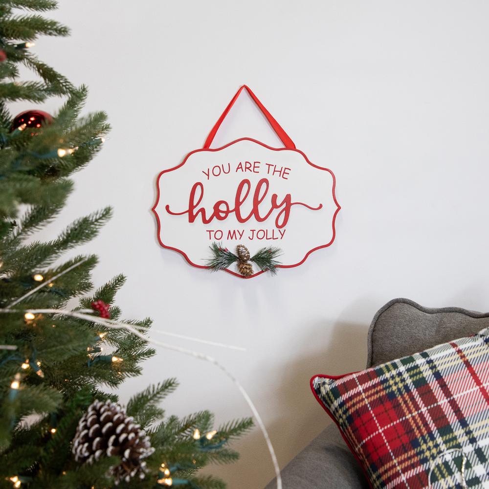 15.75" Holly To My Jolly Christmas Wall Sign. Picture 3