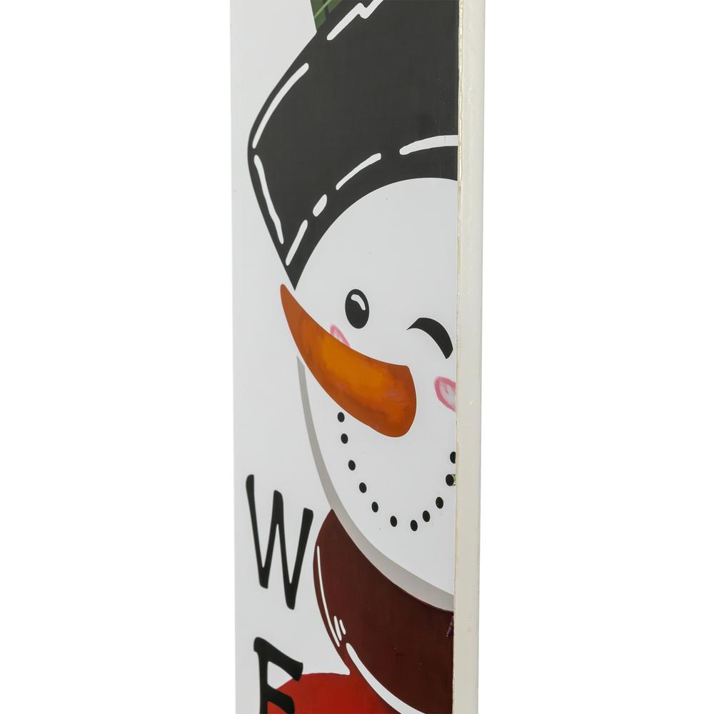 35" Snowman "Welcome" Christmas Wooden Porch Sign. Picture 4