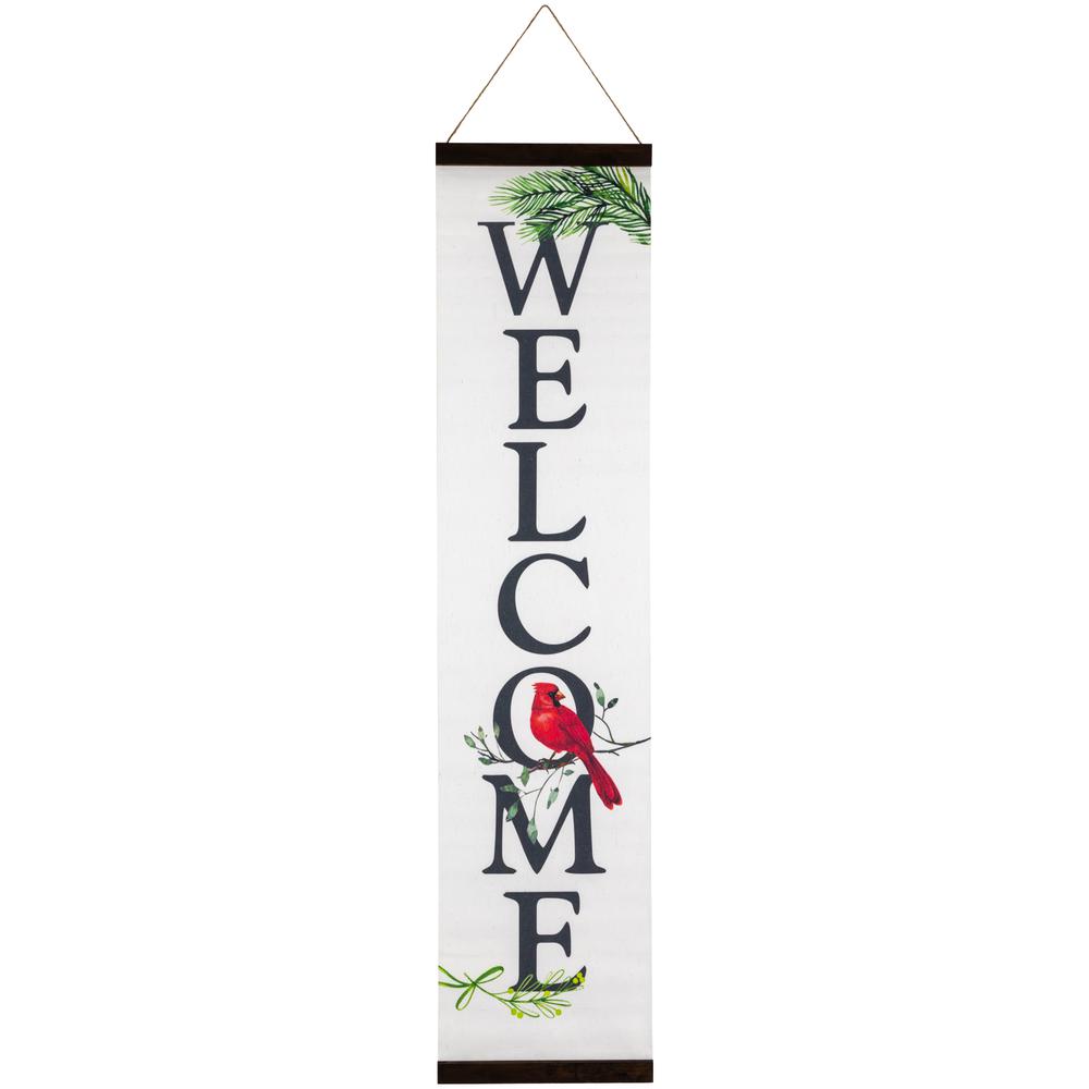 43" Cardinal Welcome Christmas Wall Sign. Picture 1