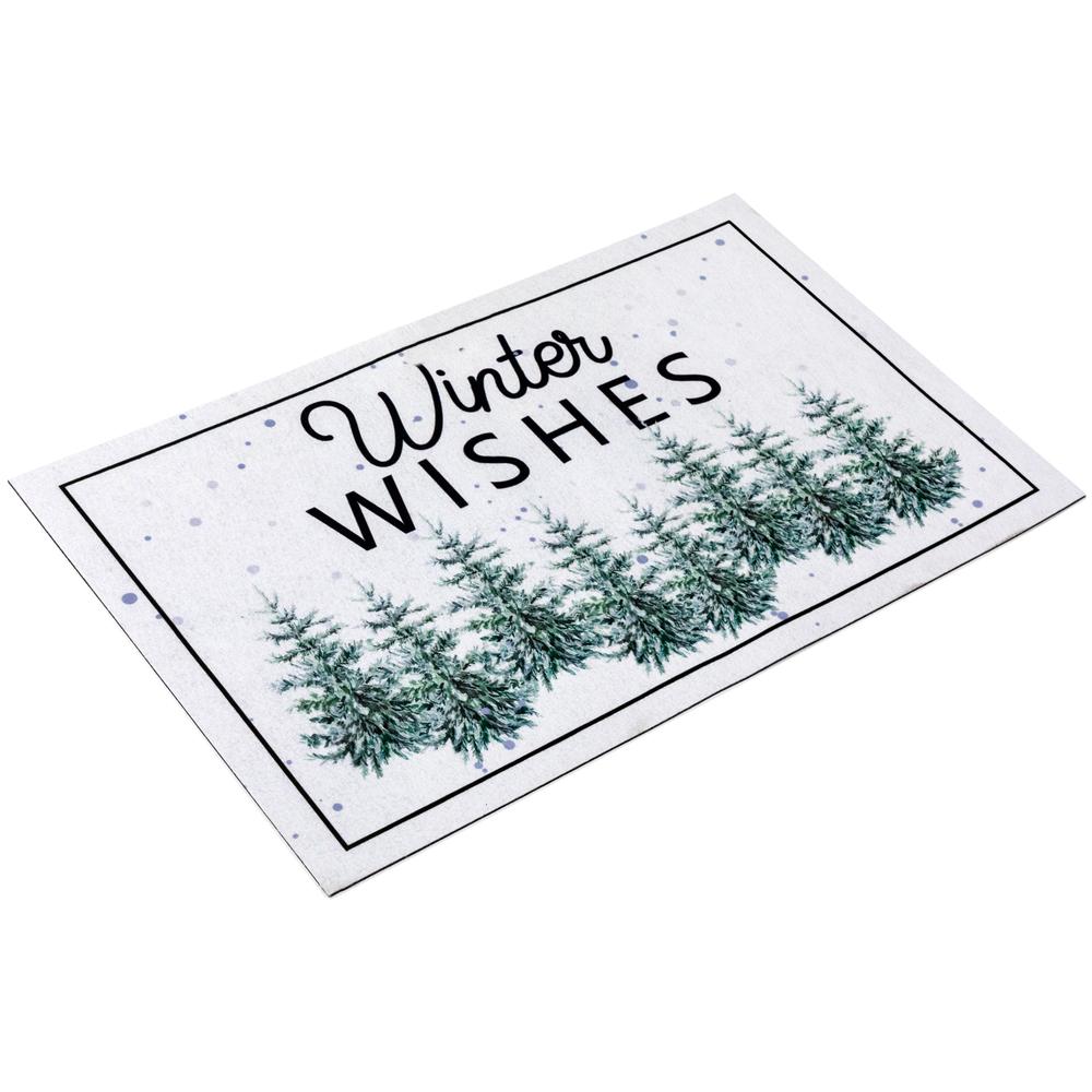 Pine Trees "Winter Wishes" Christmas Doormat 29" x 17". Picture 4