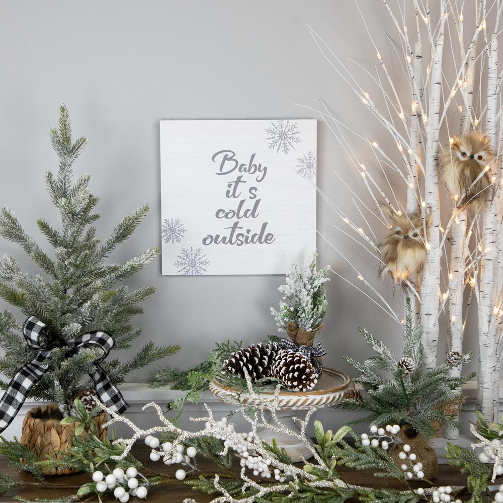 11.75" Glittered "Baby It's Cold Outside" Christmas Wall Sign. Picture 2