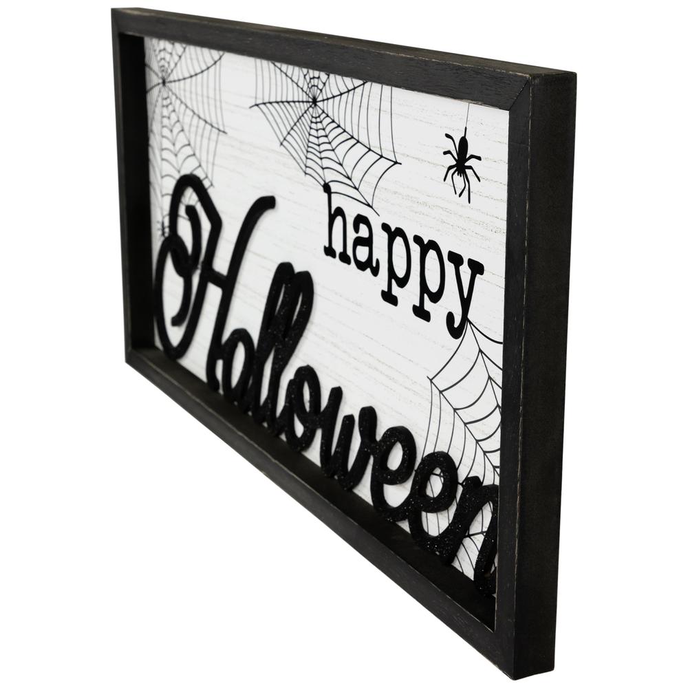 23.5" Happy Halloween Spider Web Wall Sign. Picture 2
