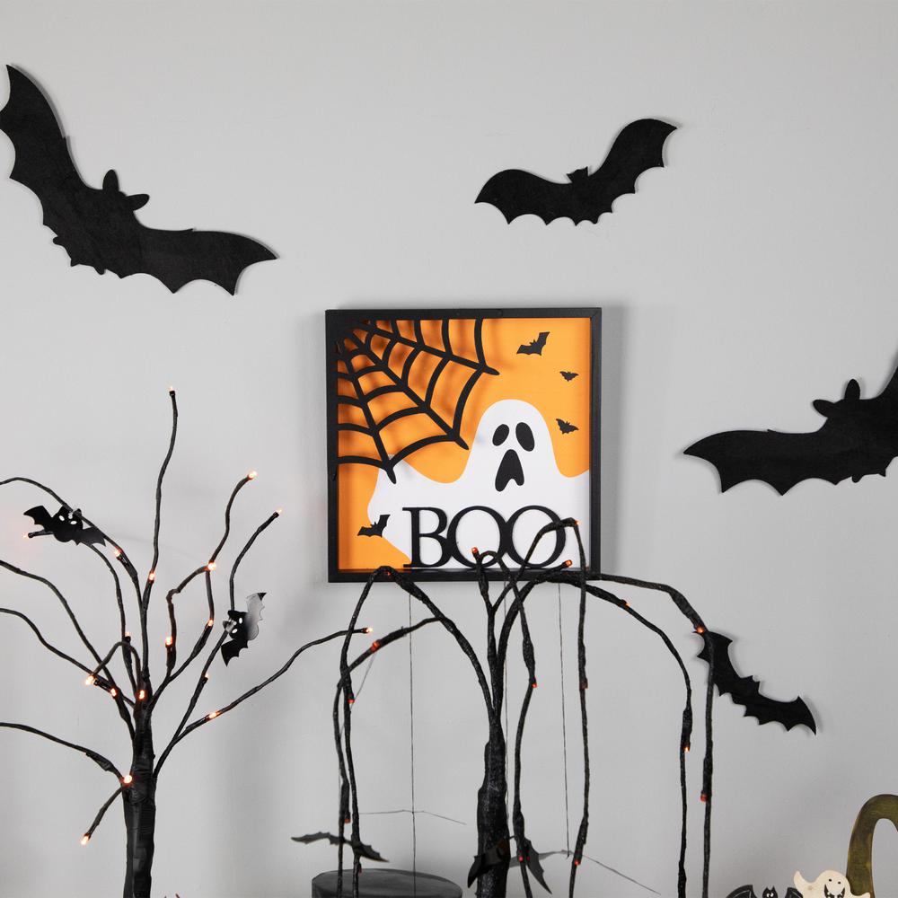 9.75" Framed 3D Boo Halloween Wall Sign. Picture 4