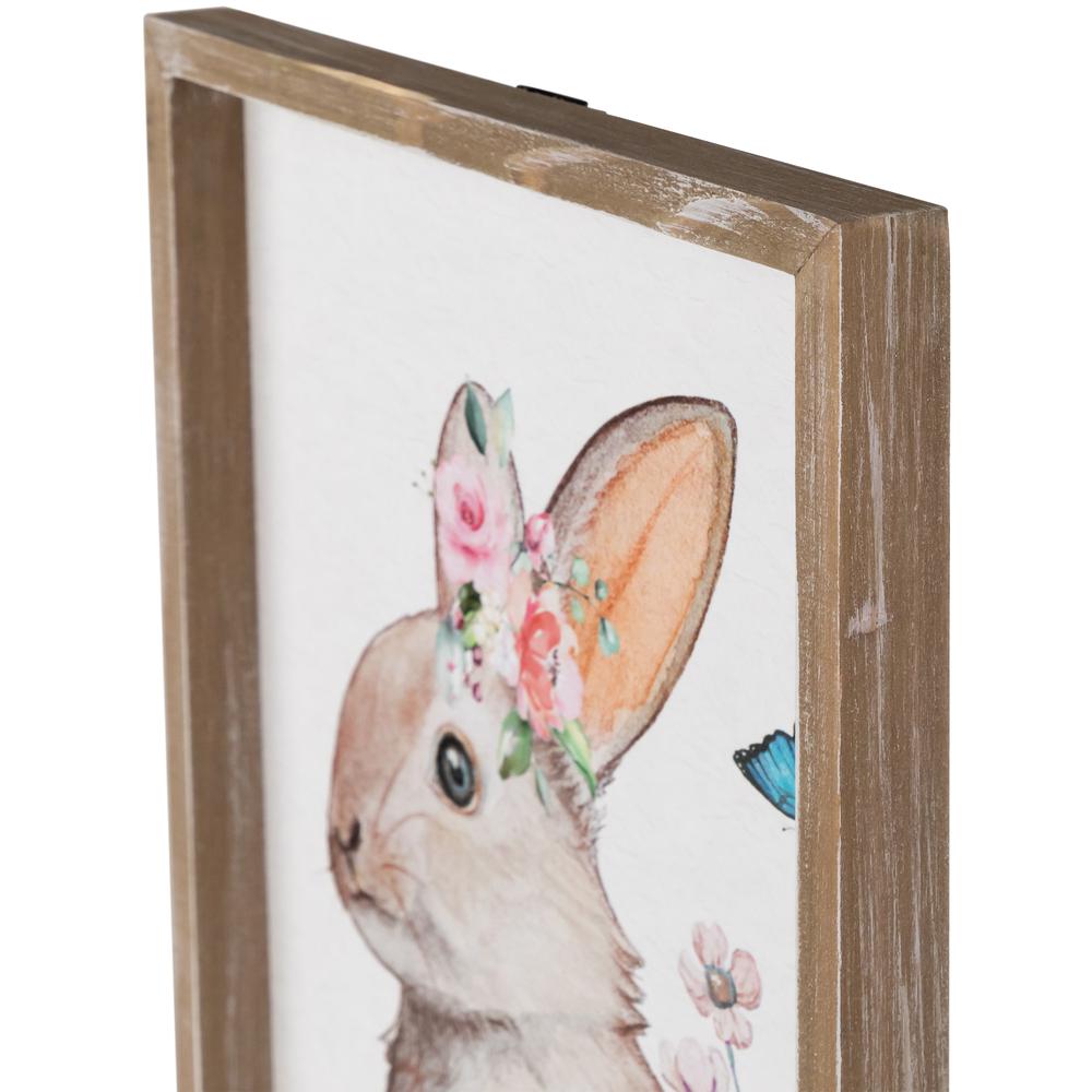 Easter Bunny with Flowers Framed Wall Sign - 11.75". Picture 4