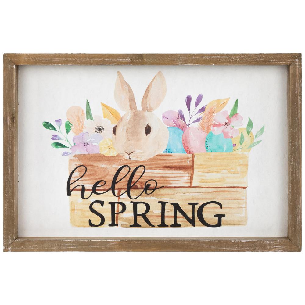 Hello Spring Framed Easter Wall Sign - 11.75". Picture 1