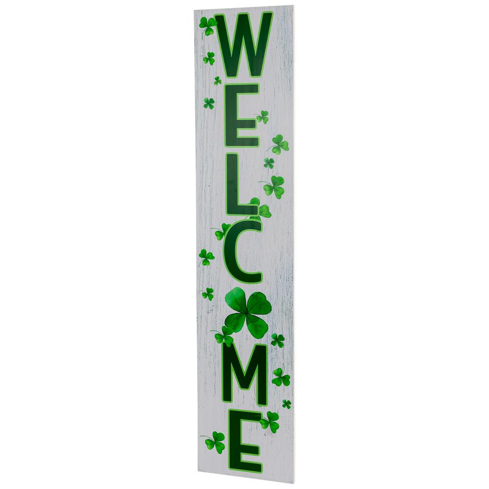 35.75" Shamrocks "Welcome" St. Patricks Day Wall Sign. Picture 2
