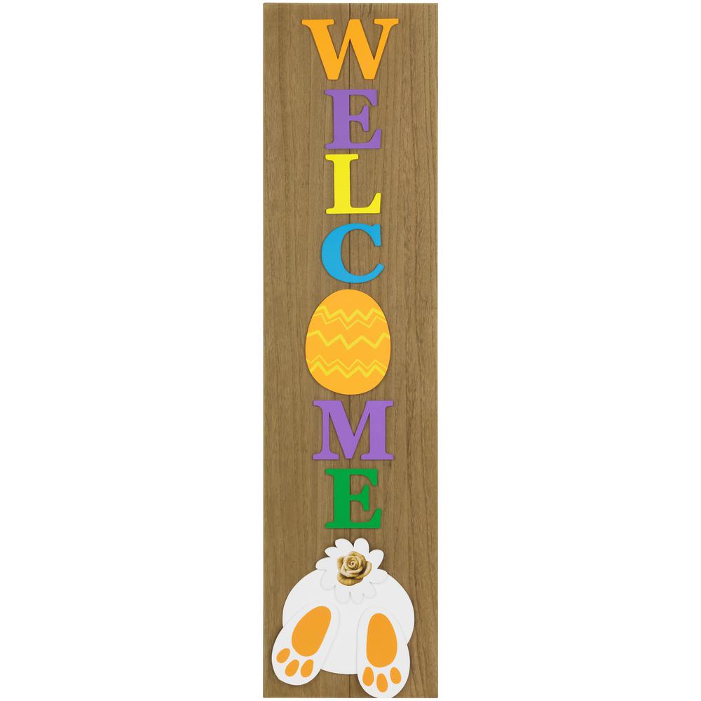Welcome Wooden Easter Wall Sign - 39.25". Picture 1