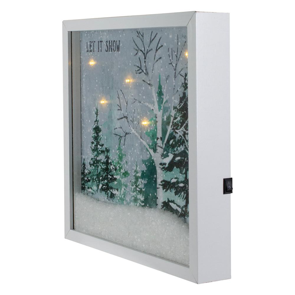 10" LED Lighted Let it Snow Winter Forest Christmas Wall Art. Picture 1