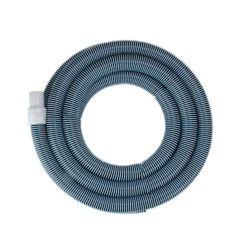 Blue Spiral Wound Vacuum Swimming Pool Hose with Swivel Cuff 18' x 1.25". Picture 1