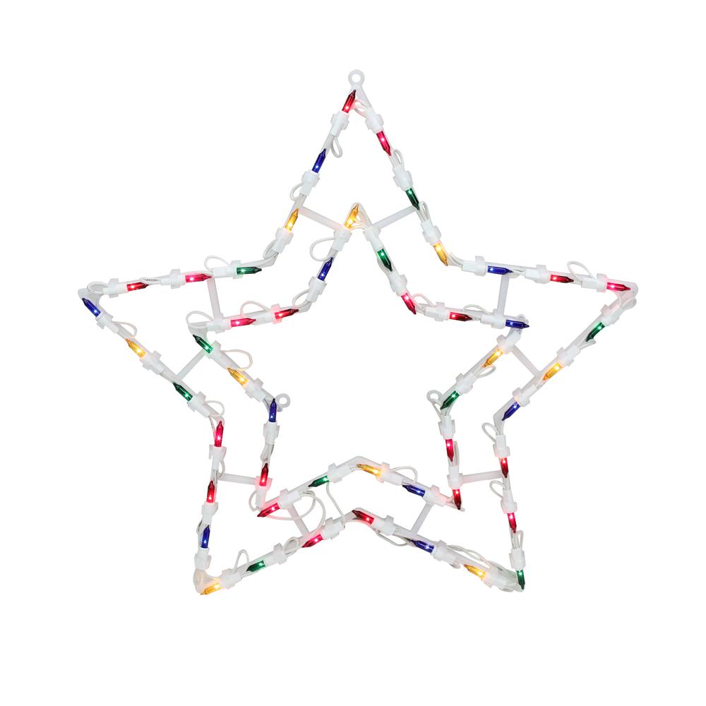 16" Multi-Color Lighted Star Christmas Window Silhouette Decoration. Picture 1