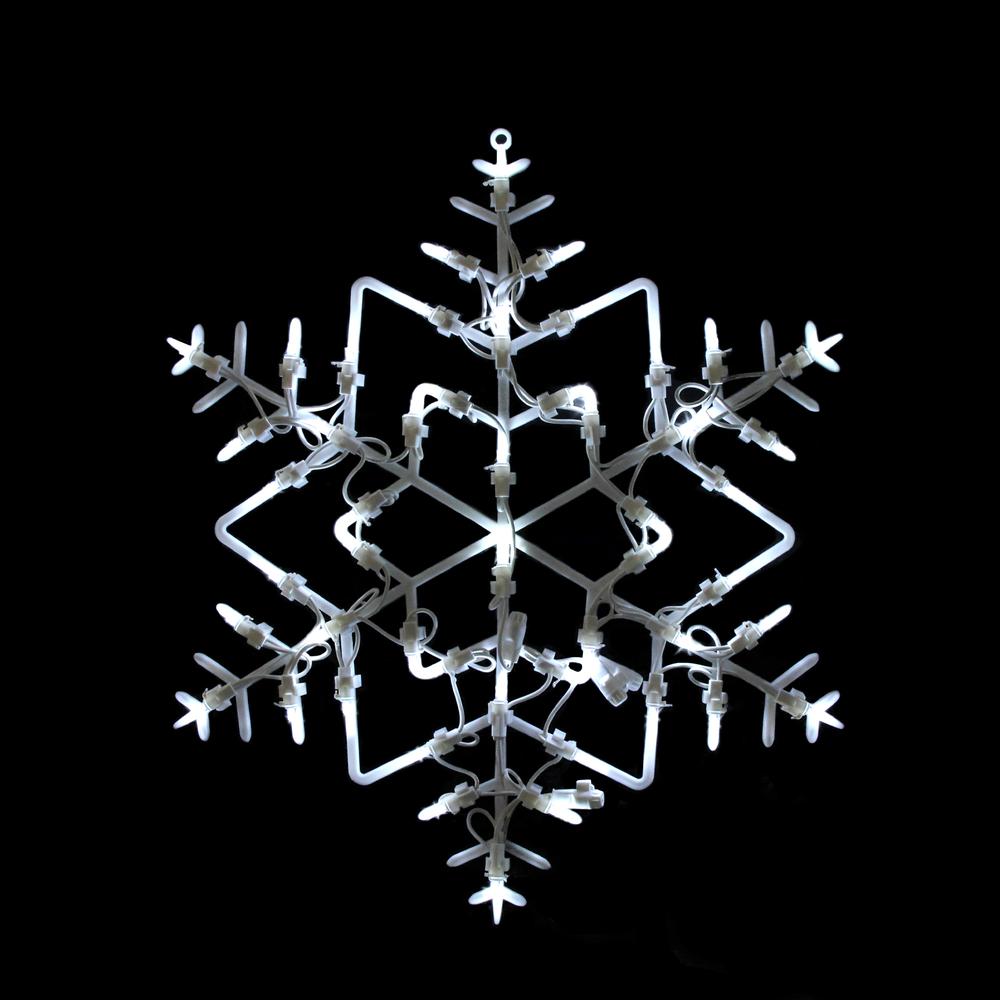 18" LED Lighted Snowflake Christmas Window Silhouette Decoration. Picture 1