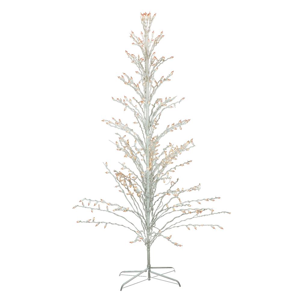 6' White Lighted Christmas Cascade Twig Tree Outdoor Decoration - Clear Lights. Picture 1
