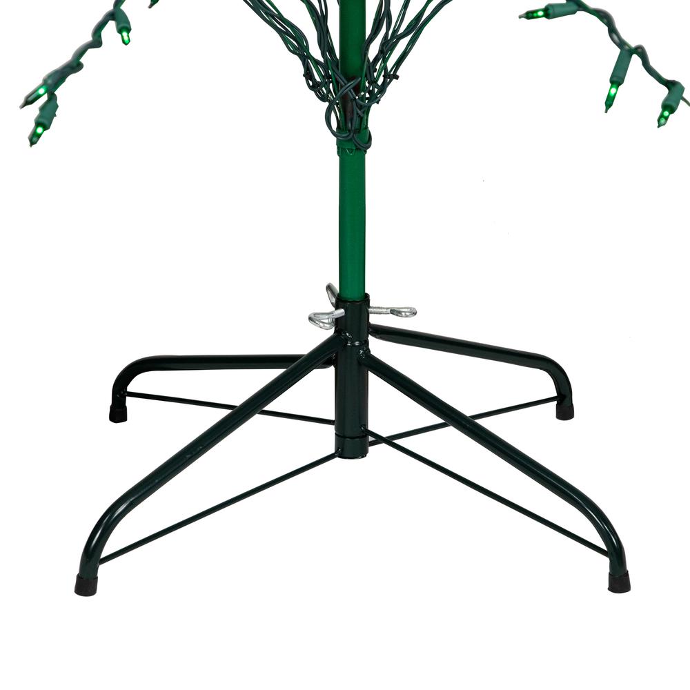 6' Pre-Lit Green Cascade Twig Tree Christmas Outdoor Decor - Green Lights. Picture 5