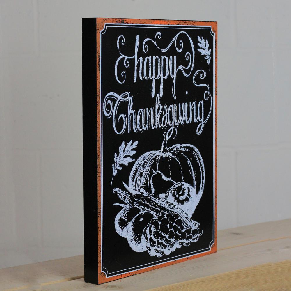 14" Holiday Inspired Framed "Happy Thanksgiving" Chalkboard Wall Art. Picture 4
