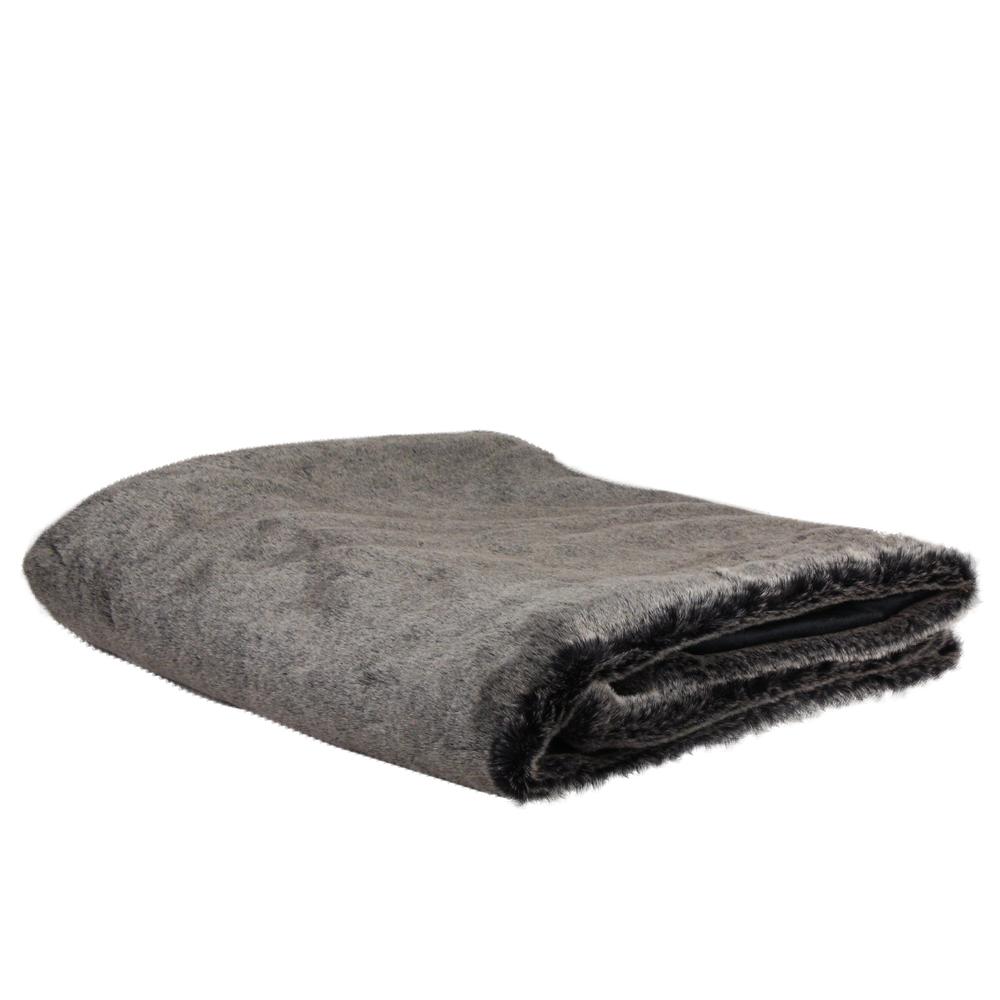 Charcoal Gray Contemporary Solid Plush Throw Blanket 50" x 60". Picture 3