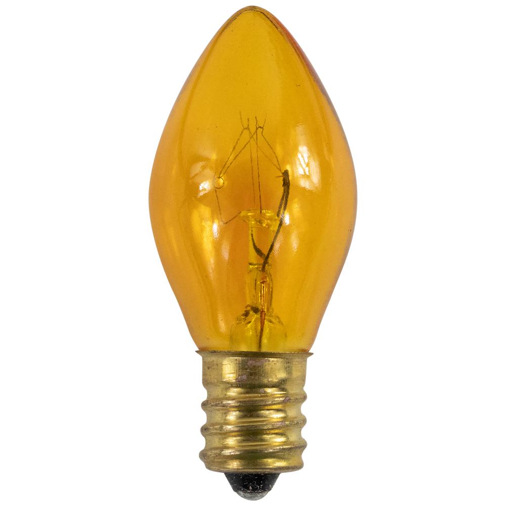 Pack of 25 Transparent Yellow C7 Christmas Replacement Bulbs. Picture 2