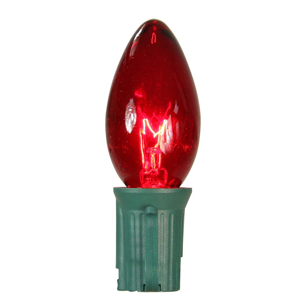 Pack of 25 Transparent Red C9 Christmas Replacement Bulbs. Picture 3