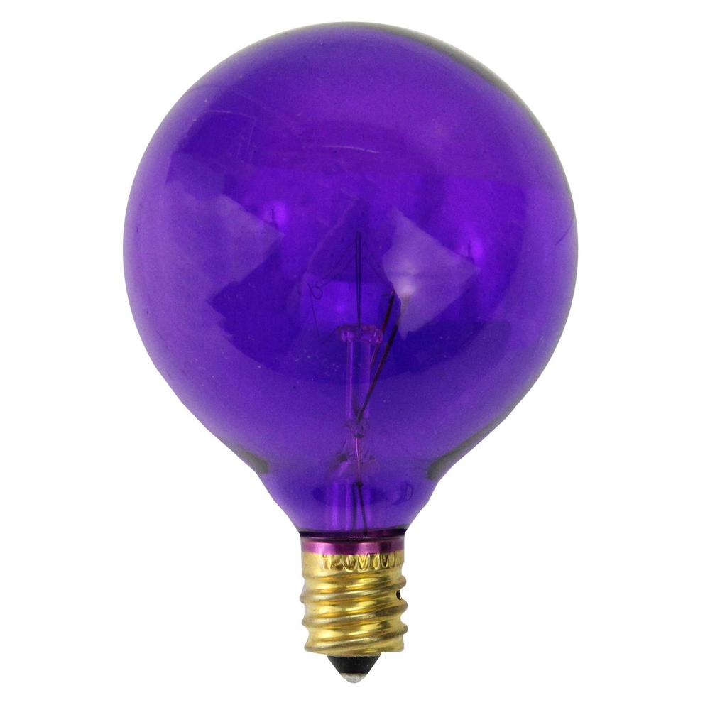 Pack of 25 Purple G50 Incandescent Christmas Replacement Bulbs. Picture 1