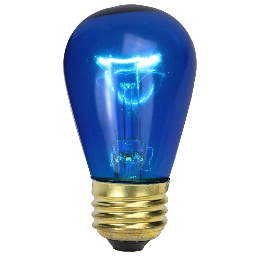 Set of 25 Incandescent S14 Blue Christmas Replacement Bulbs. Picture 1