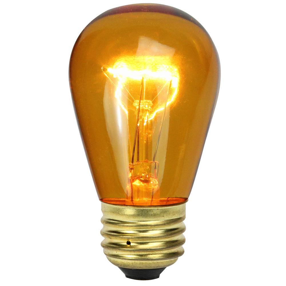 Pack of 25 Incandescent S14 Amber Christmas Replacement Bulbs. Picture 1