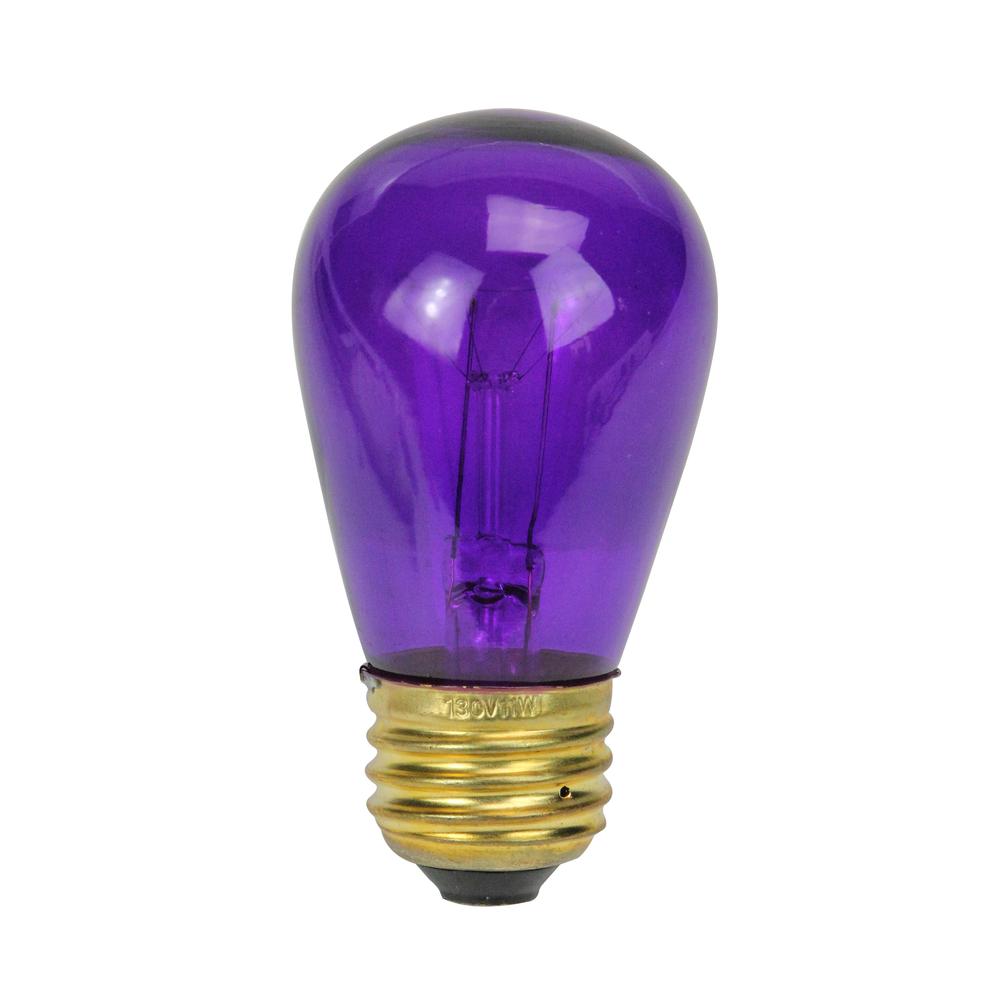 Pack of 25 Incandescent S14 Purple Christmas Replacement Bulbs. Picture 2