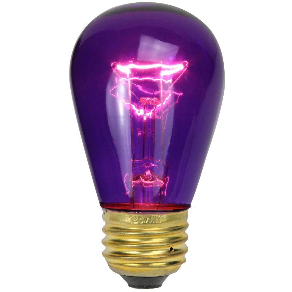 Pack of 25 Incandescent S14 Purple Christmas Replacement Bulbs. Picture 1