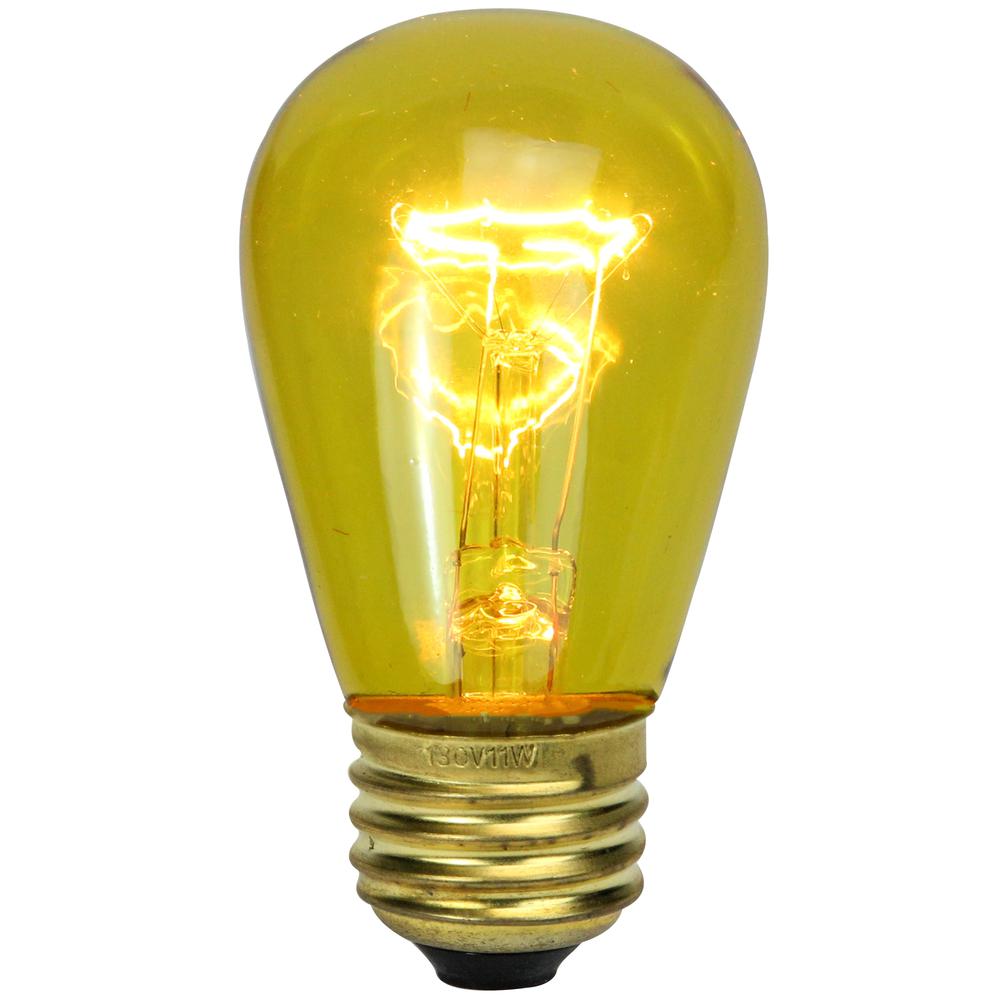 Pack of 25 Incandescent S14 Yellow Christmas Replacement Bulbs. Picture 1