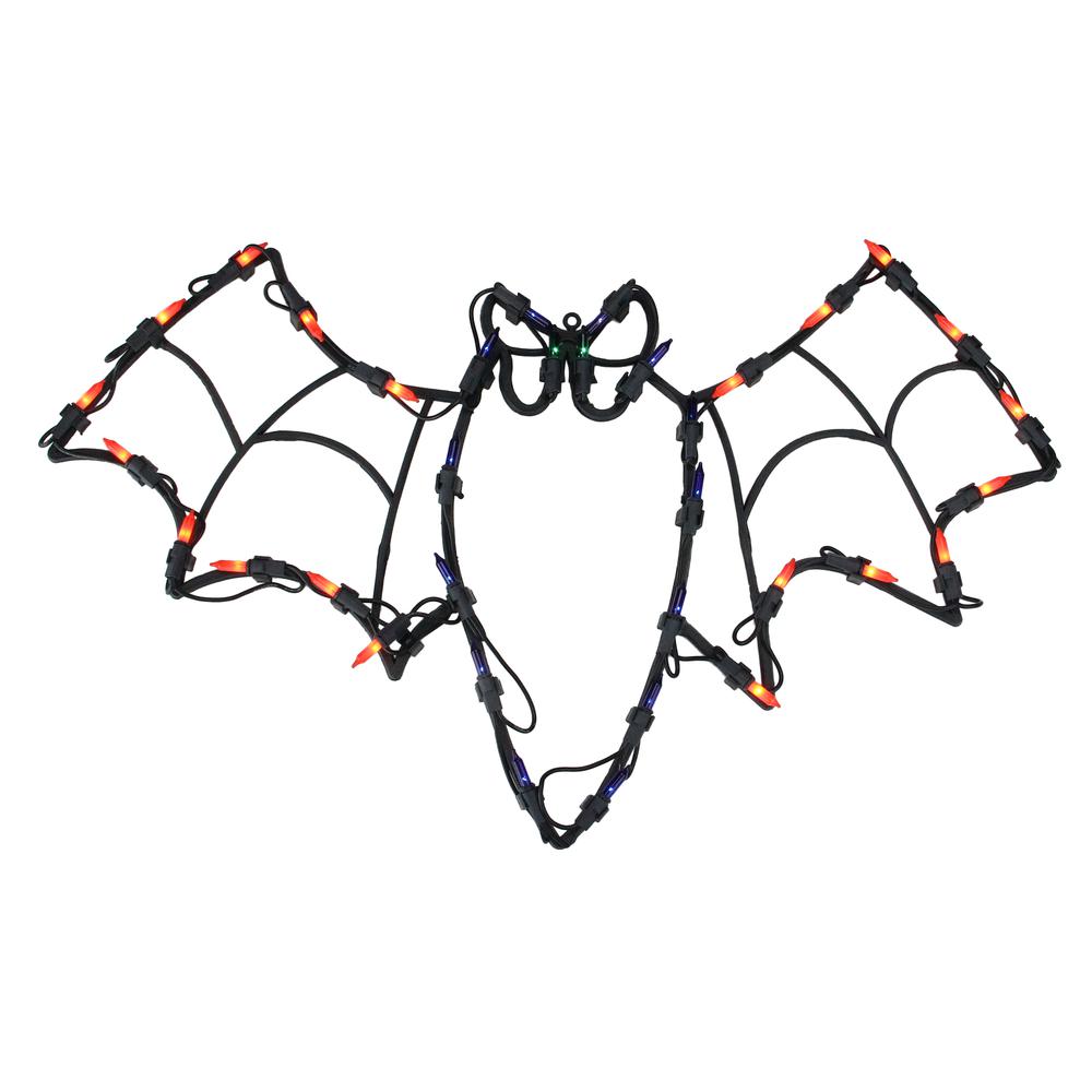 15" Lighted Bat Halloween Window Silhouette Decoration. Picture 1