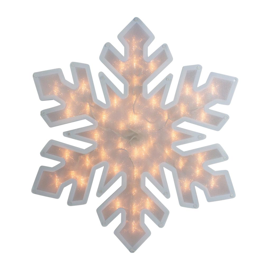 20" Lighted Snowflake Christmas Window Silhouette Decoration. Picture 2
