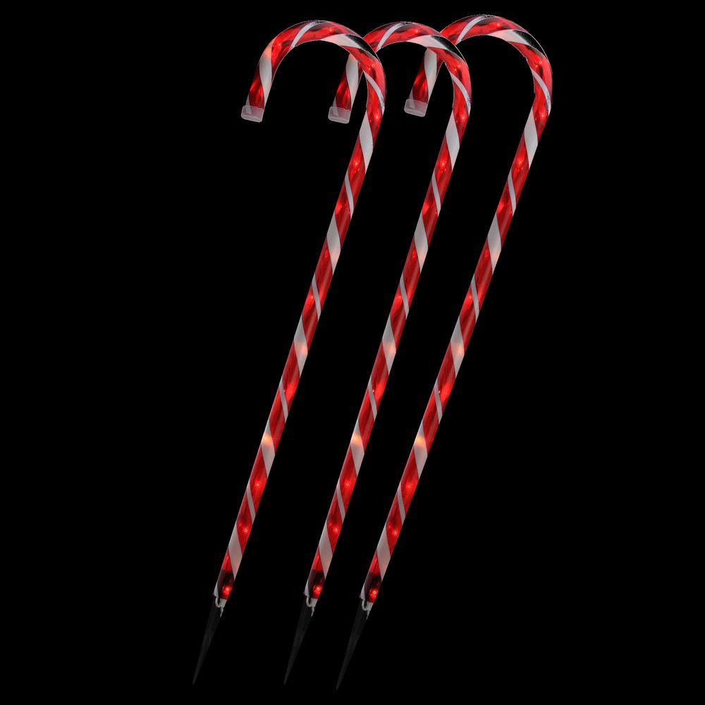 3 Red and White Lighted Candy Cane Christmas Light Set  2 ft White Wire. Picture 3