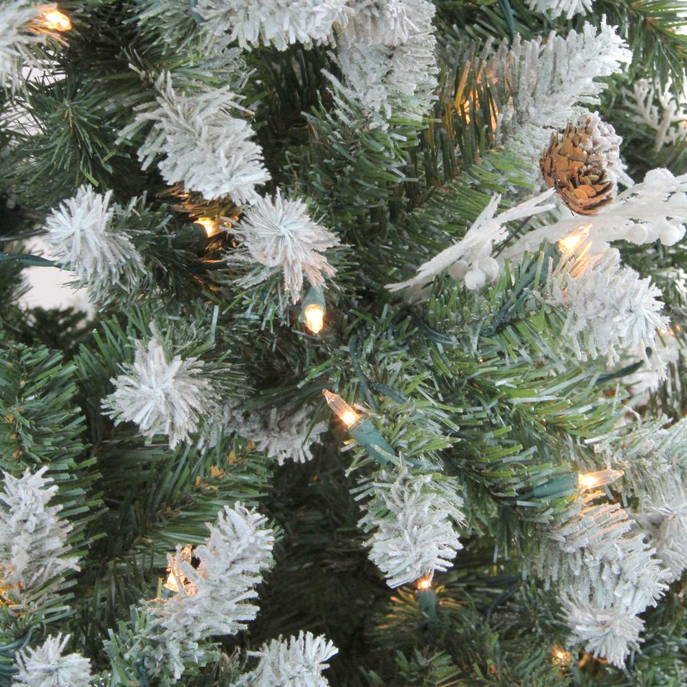 6.5' Pre-Lit Medium Frosted Sierra Fir Artificial Christmas Tree - Clear Lights. Picture 2