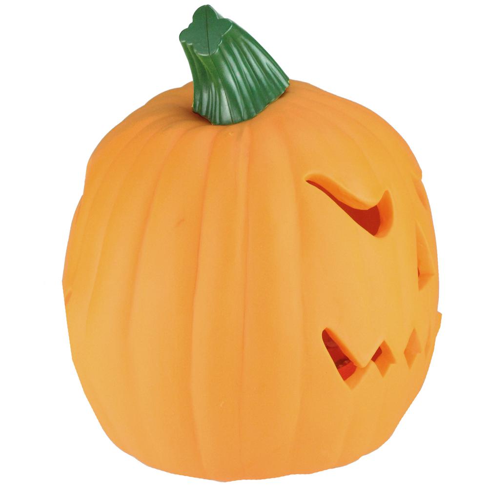 9.75" Orange and Green Animated Double-Sided Pumpkin Halloween Decor. Picture 4