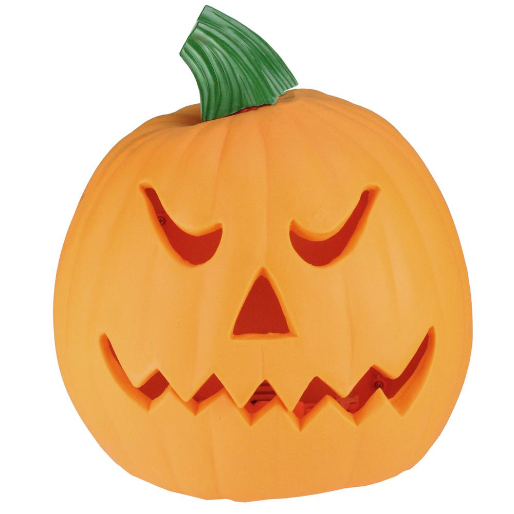9.75" Orange and Green Animated Double-Sided Pumpkin Halloween Decor. Picture 1