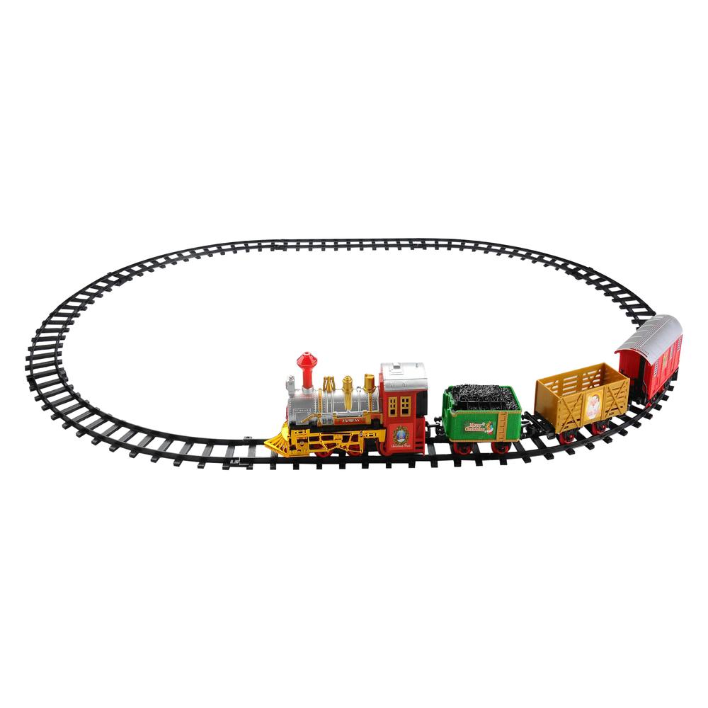 12-Piece Battery Operated Lighted and Animated Christmas Express Train Set with Sound. Picture 2