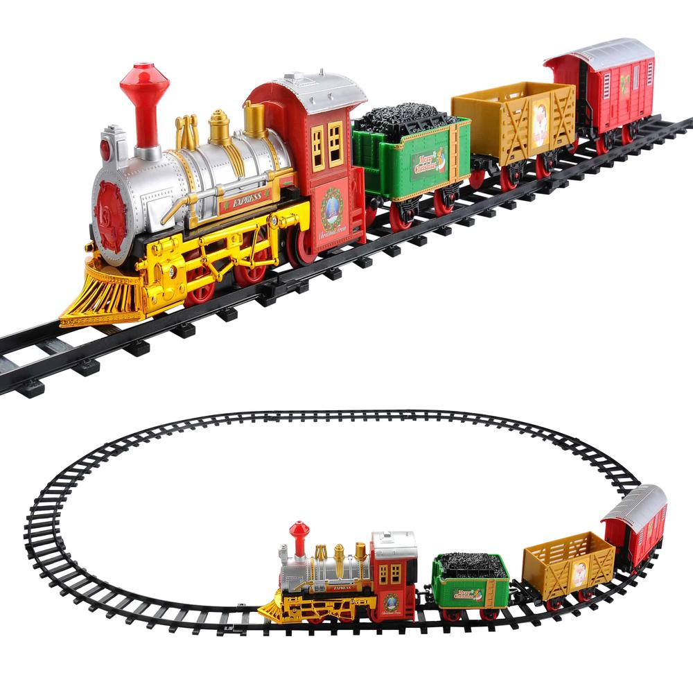 12-Piece Battery Operated Lighted and Animated Christmas Express Train Set with Sound. Picture 3