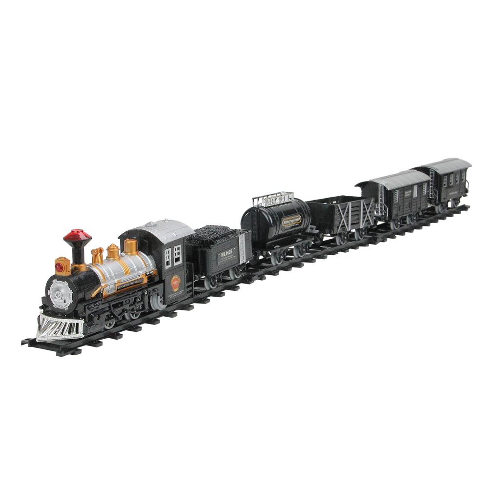 17-Piece Black Consummate Animated Classic Train Set. Picture 1
