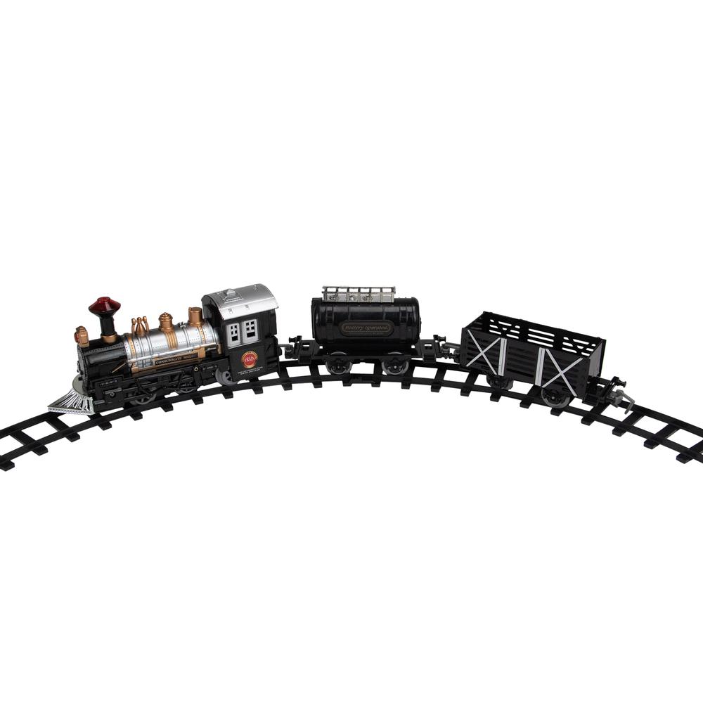 9-Piece Battery Black and Silver & Animated Classic Train Set with Sound. Picture 3