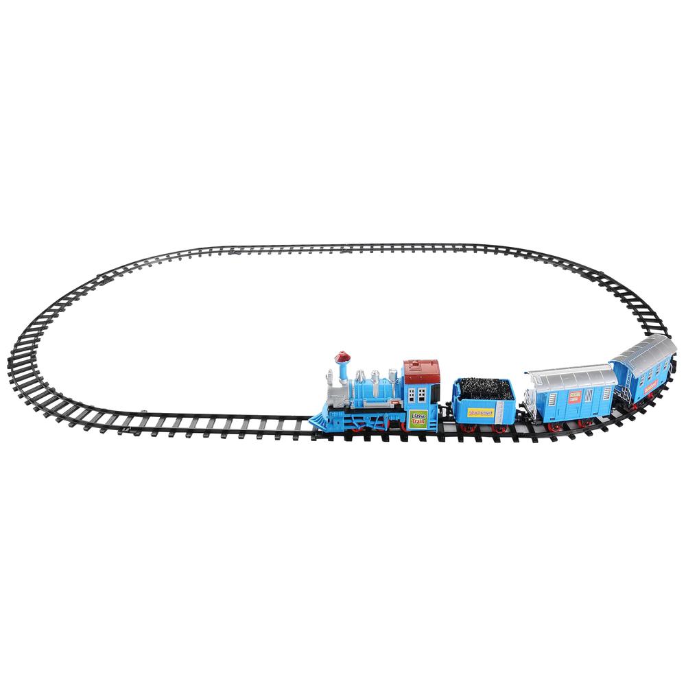 14-Piece Blue Lighted and Animated Classic Cartoon Train Set with Sound. Picture 2