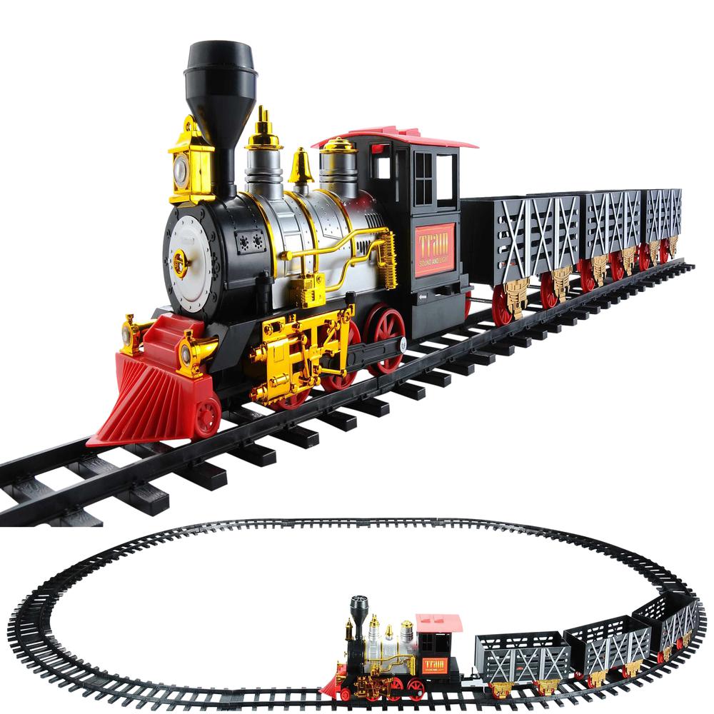 20pc Black and Red Battery Operated Classic Train Set 12". Picture 3